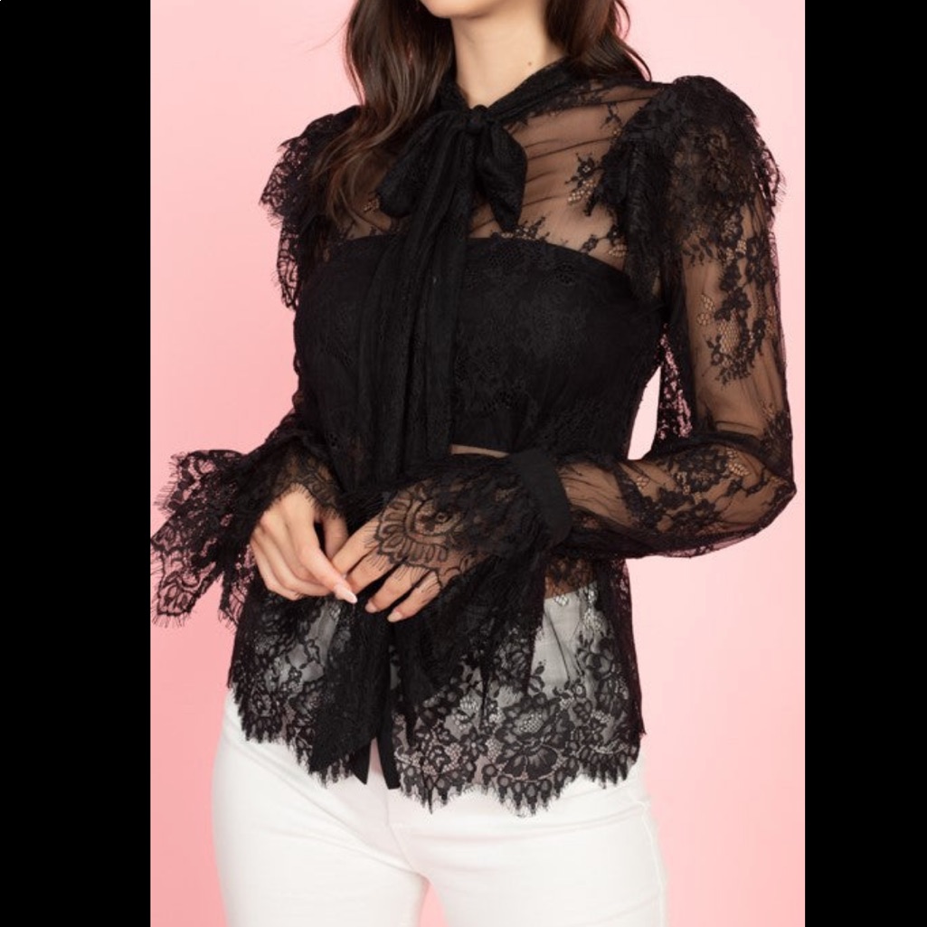 Button Down Lace Top